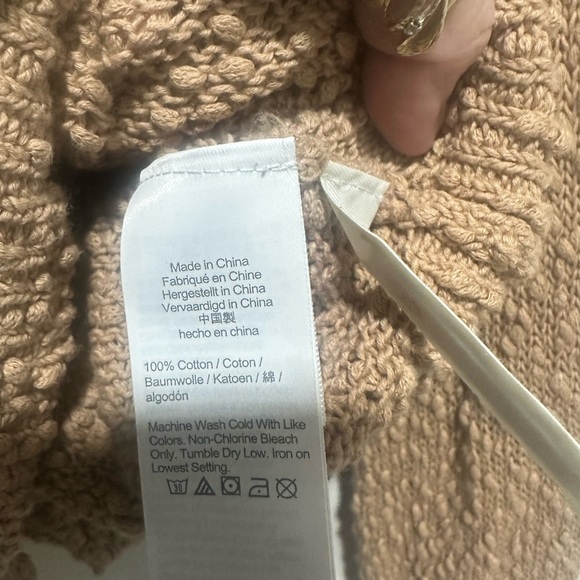 J.Crew Reversible Space Dyed Puff Sleeve Cardigan Sweater Sandy Beach Beige S - Picture 6 of 6